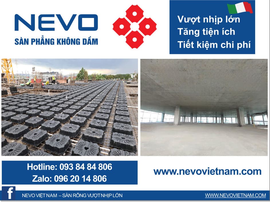 tích hợp của sàn NEVO trong công trình có dầm ngang