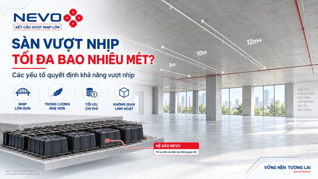 Sàn vượt nhịp tối đa bao nhiêu mét – giải pháp sàn NEVO