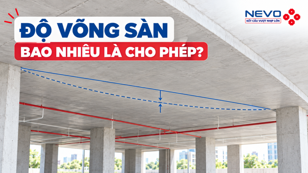 Sàn bê tông bị võng: minh họa độ võng và giới hạn sử dụng